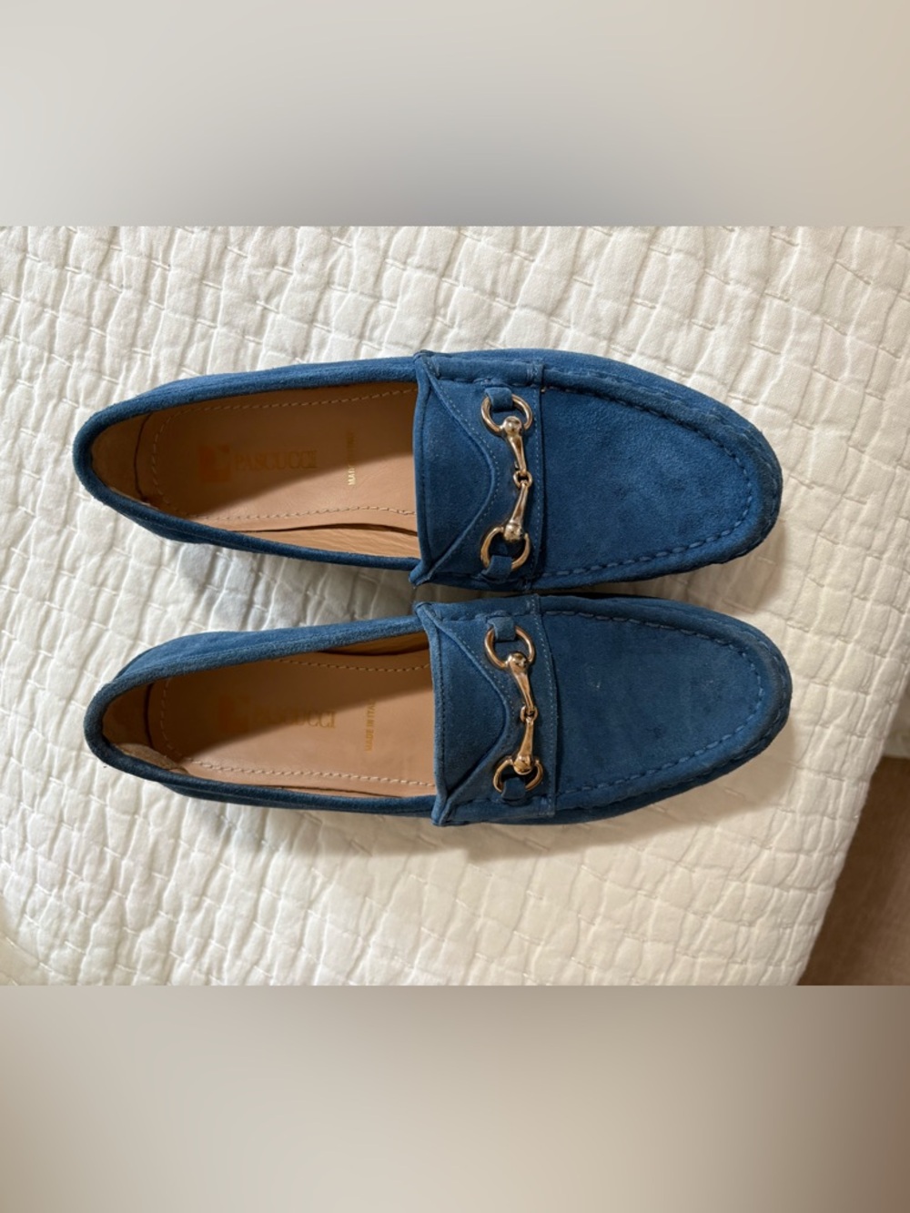 Women’s classic Blue Suede Italian Bit Loafers